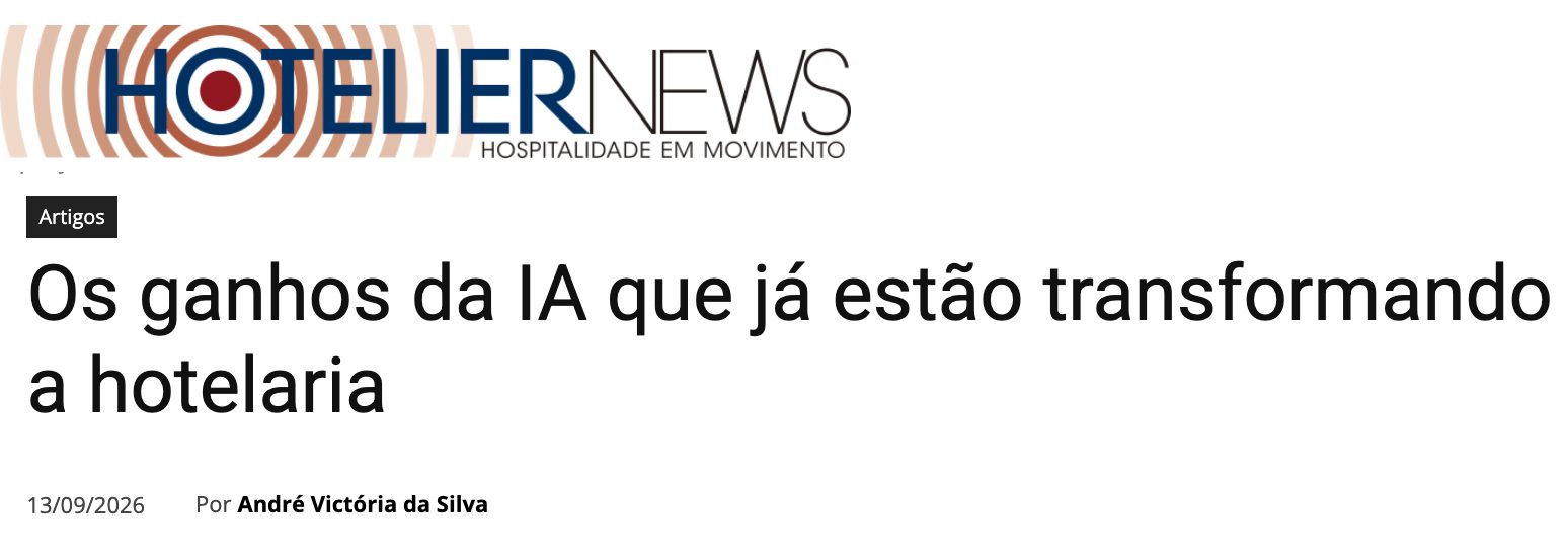 Manchete do Hotelier News: Os ganhos da IA que já estão transformando a hotelaria.